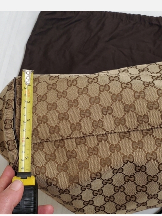 Authentic Gucci Beige GG Canvas Satchel with Brown Leather Trim - Picture 16 of 16